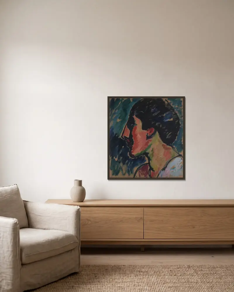 Kopf, 1912 von Alexej von Jawlensky gerahmt an einer Wand