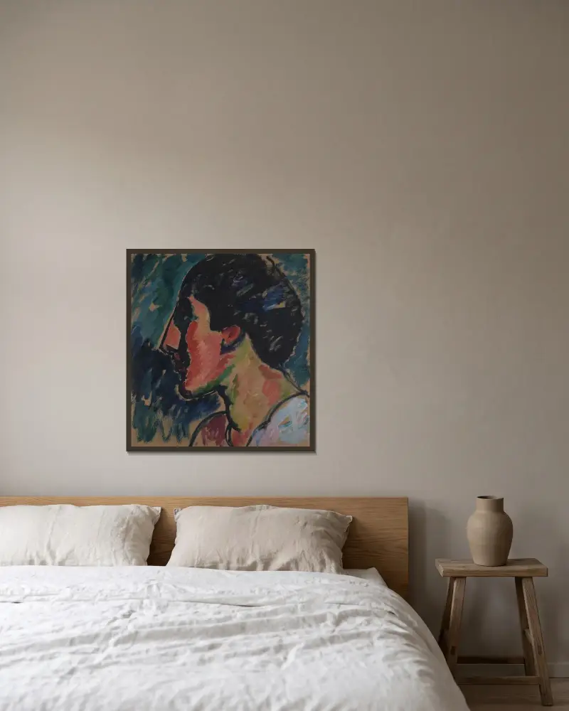 Kopf, 1912 von Alexej von Jawlensky gerahmt an einer Wand