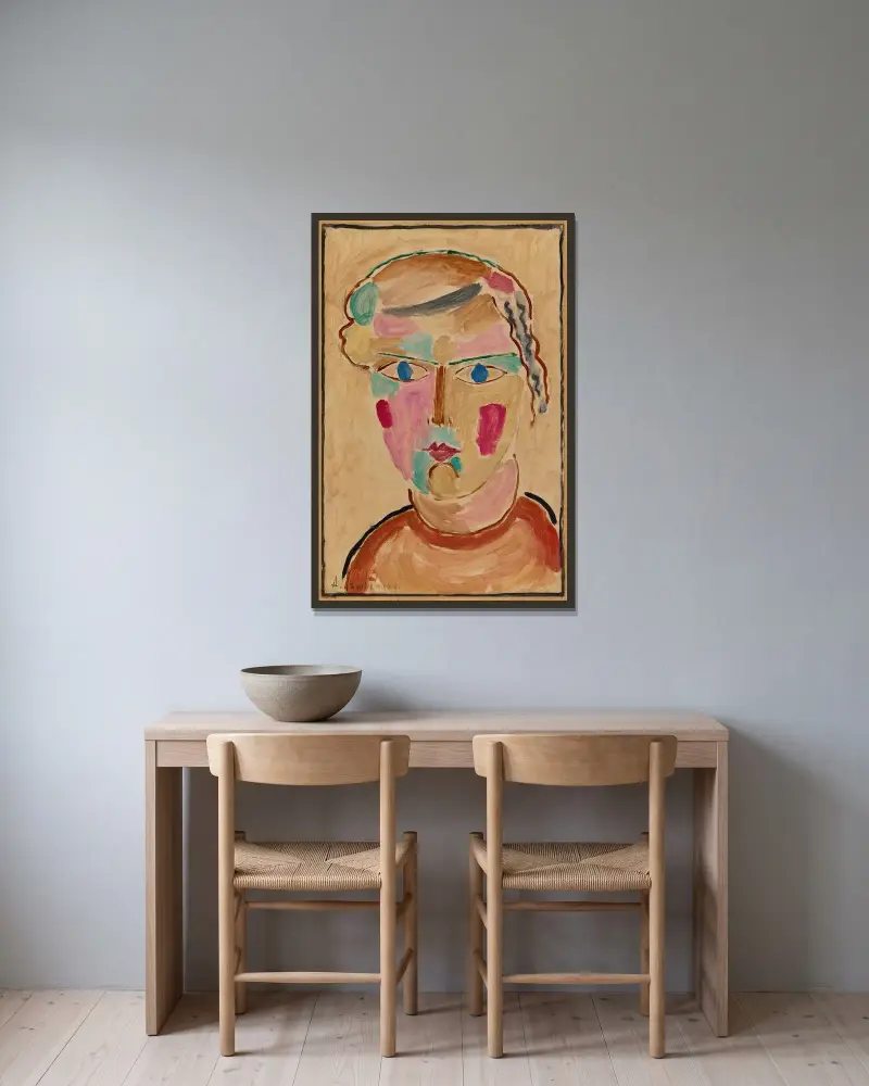 Helle Erscheinung av Alexej von Jawlensky inramad på en vägg