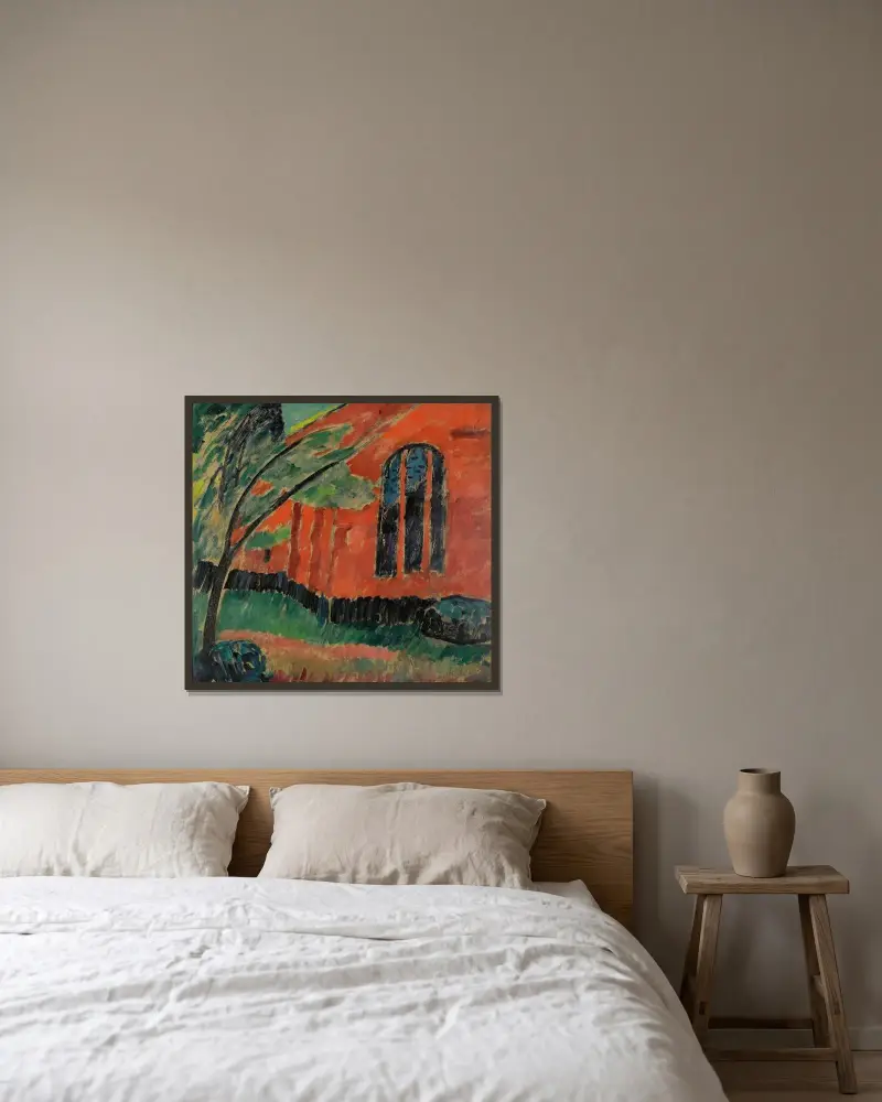 Kirche in Prerow von Alexej von Jawlensky gerahmt an einer Wand