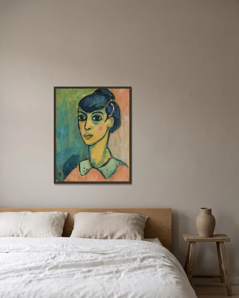 Kopf, 1913 von Alexej von Jawlensky gerahmt an einer Wand