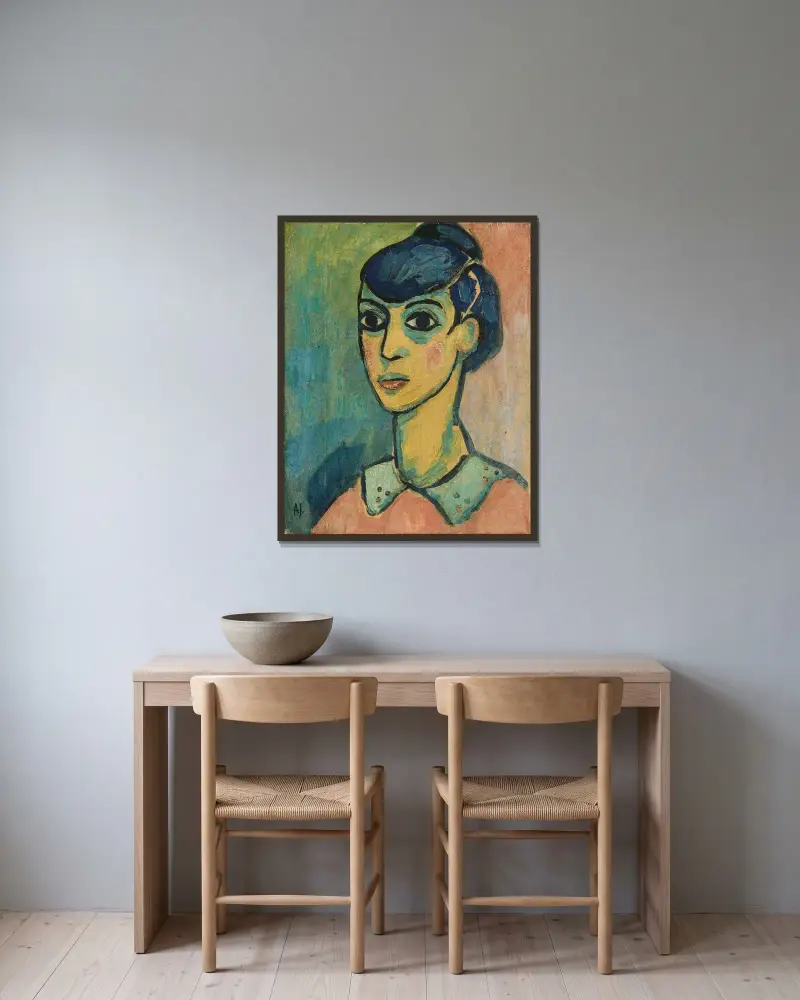 Kopf, 1913 von Alexej von Jawlensky gerahmt an einer Wand