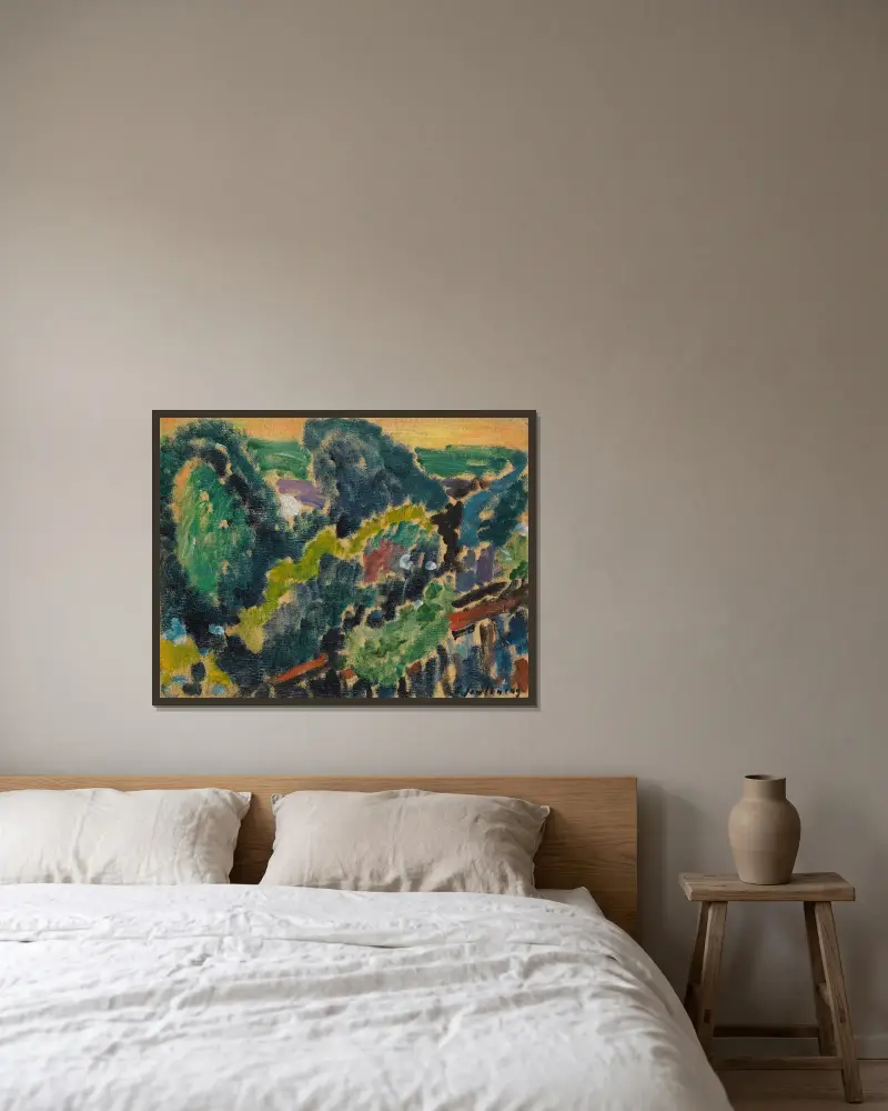 Landschaft am Genfersee av Alexej von Jawlensky inramad på en vägg