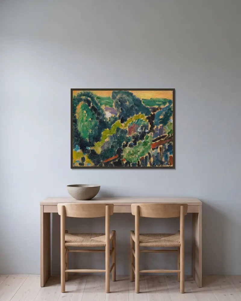 Landschaft am Genfersee av Alexej von Jawlensky inramad på en vägg
