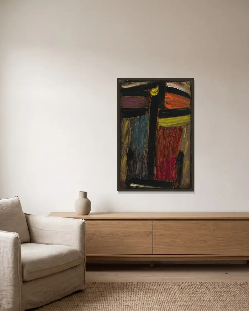 Meditation, 1936 av Alexej von Jawlensky inramad på en vägg