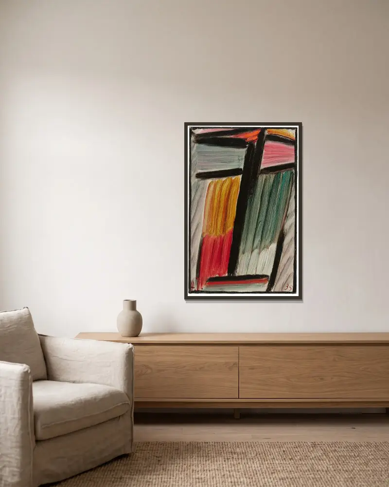 Meditation. Ein Brausen kam einher av Alexej von Jawlensky inramad på en vägg