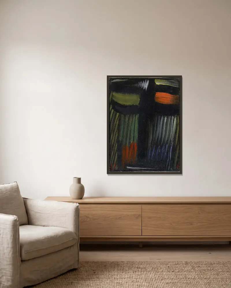 Meditation N. 133 av Alexej von Jawlensky inramad på en vägg