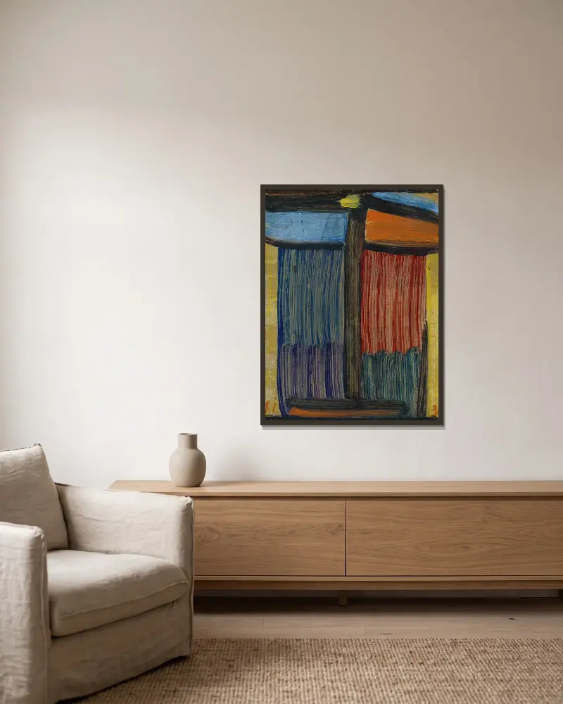 Meditation on a gold background av Alexej von Jawlensky inramad på en vägg