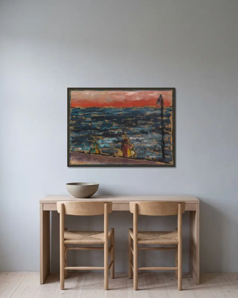 Meereslandschaft Borkum av Alexej von Jawlensky inramad på en vägg