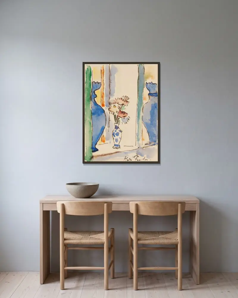 Mein Fenster av Alexej von Jawlensky inramad på en vägg