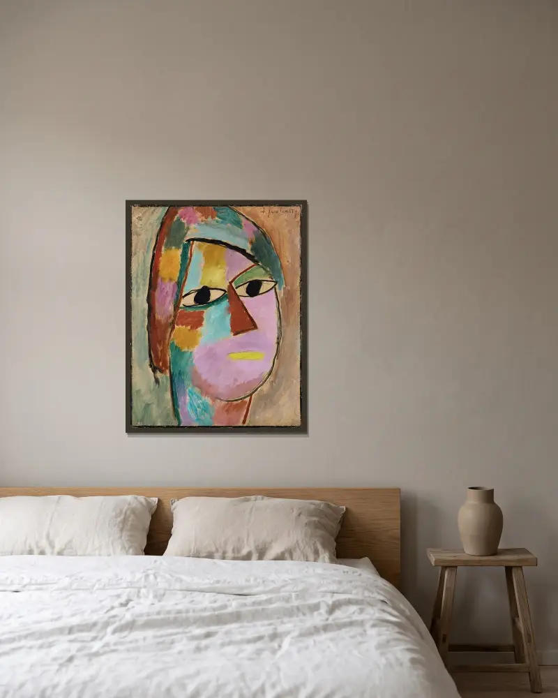 Mystical head av Alexej von Jawlensky inramad på en vägg