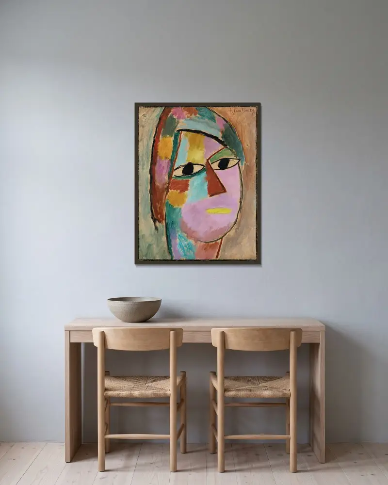Mystical head av Alexej von Jawlensky inramad på en vägg