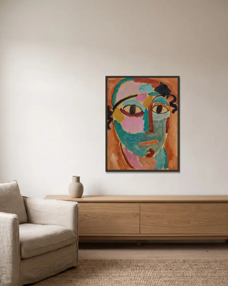 Mysticher Kopf; Das Staunen av Alexej von Jawlensky inramad på en vägg