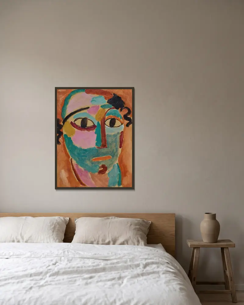 Mysticher Kopf; Das Staunen av Alexej von Jawlensky inramad på en vägg