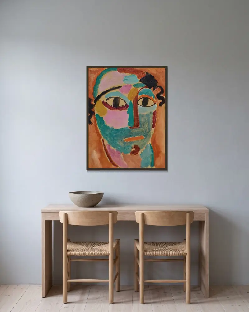 Mysticher Kopf; Das Staunen av Alexej von Jawlensky inramad på en vägg