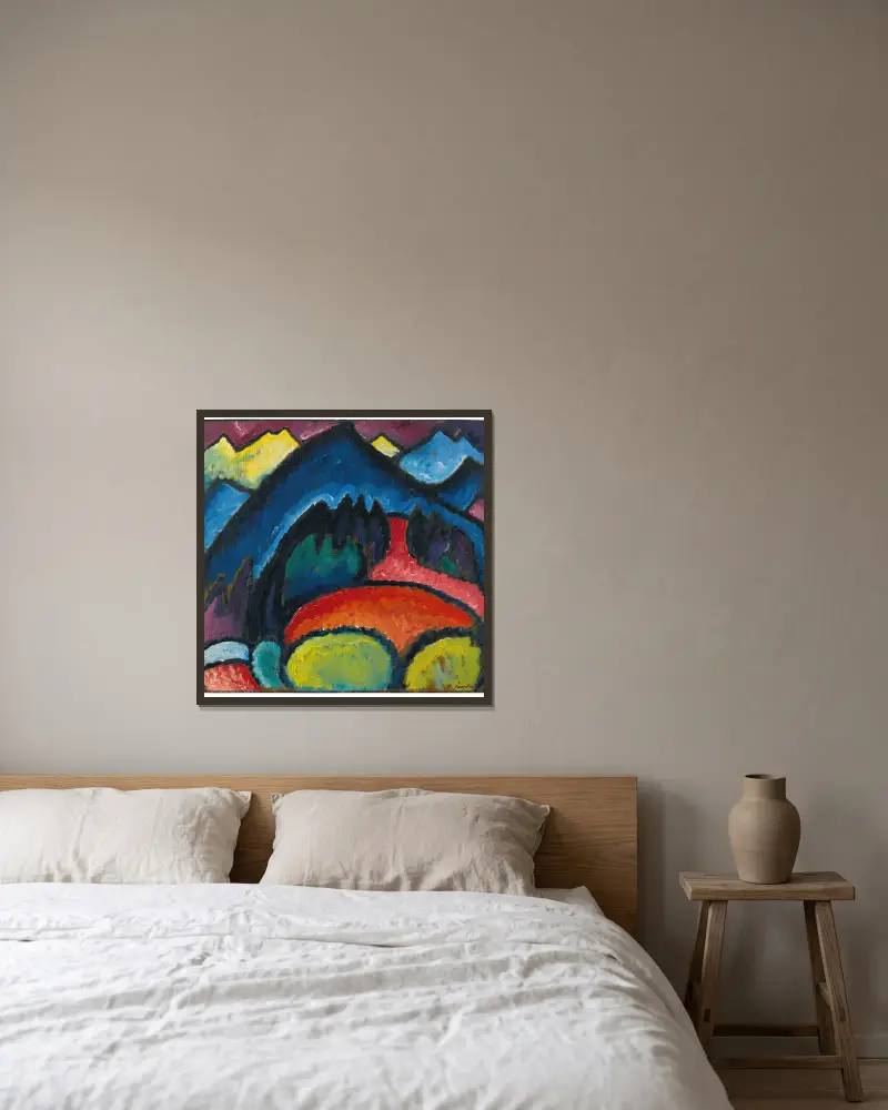 Oberstdorf (Berge) von Alexej von Jawlensky gerahmt an einer Wand
