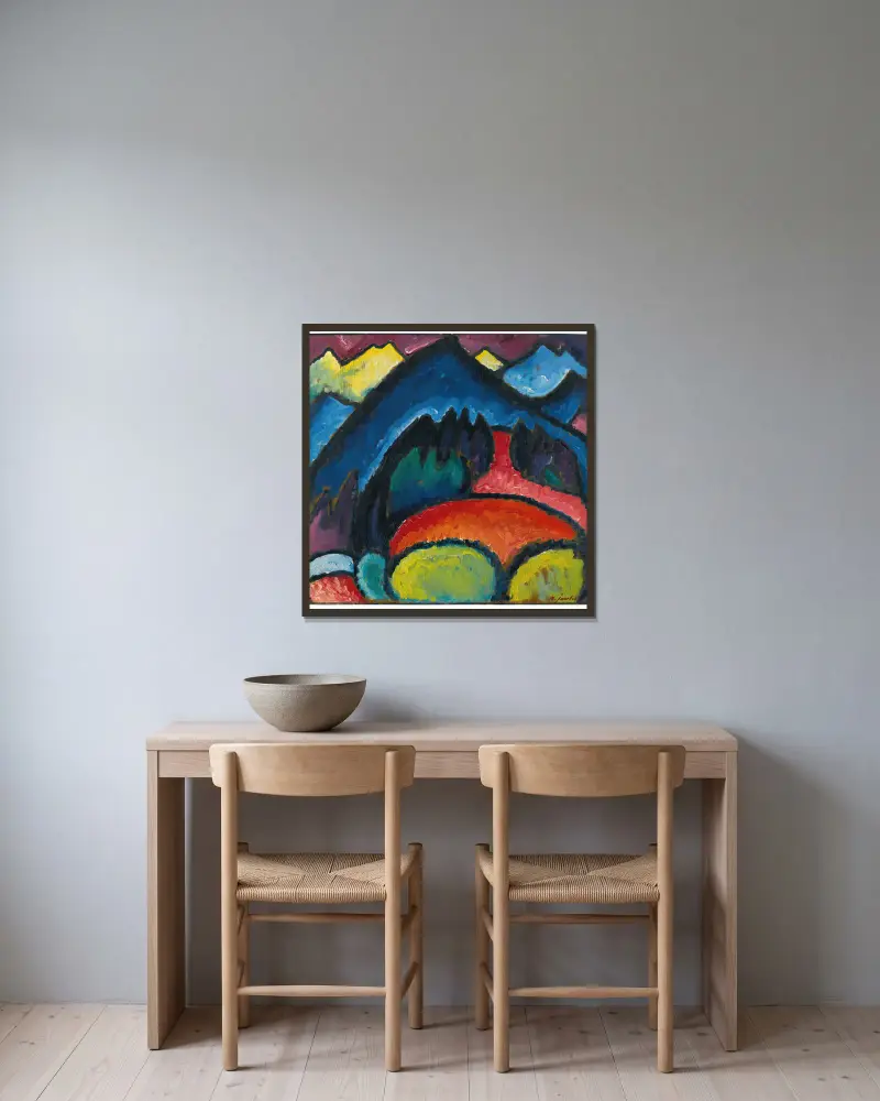 Oberstdorf (Berge) von Alexej von Jawlensky gerahmt an einer Wand