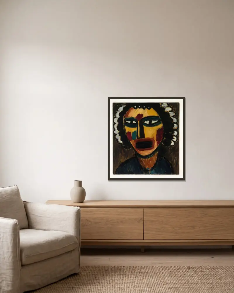 Prophet (Sibylle) von Alexej von Jawlensky gerahmt an einer Wand