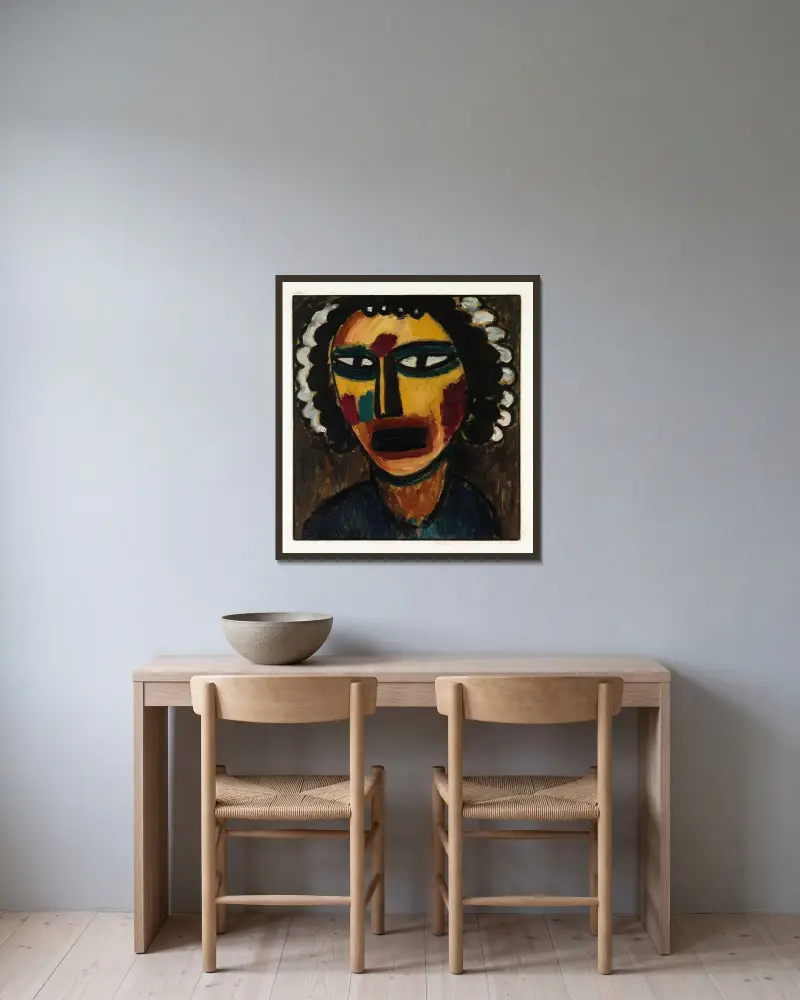 Prophet (Sibylle) von Alexej von Jawlensky gerahmt an einer Wand