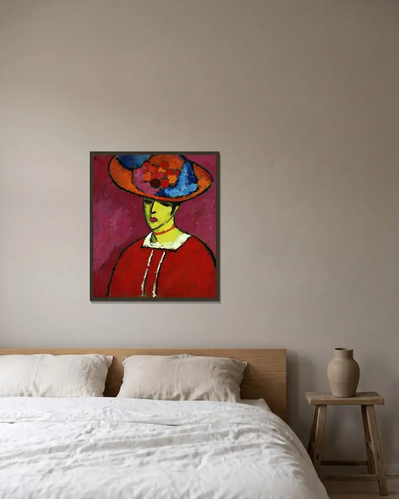 Schokko With Wide-Brimmed Hat av Alexej von Jawlensky inramad på en vägg