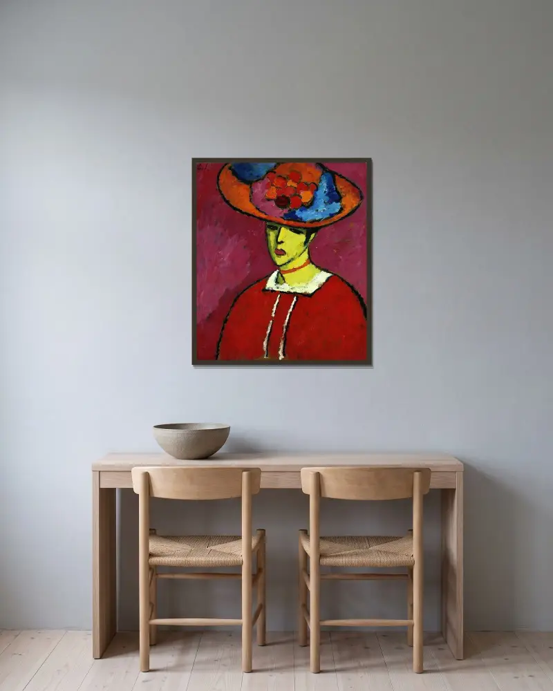 Schokko With Wide-Brimmed Hat av Alexej von Jawlensky inramad på en vägg