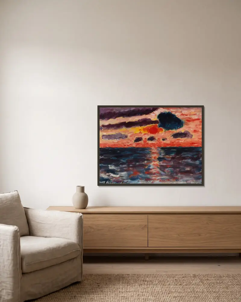 Sonnenuntergang, Borkum av Alexej von Jawlensky inramad på en vägg