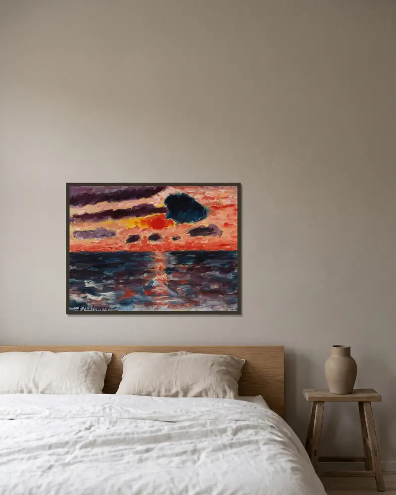 Sonnenuntergang, Borkum av Alexej von Jawlensky inramad på en vägg