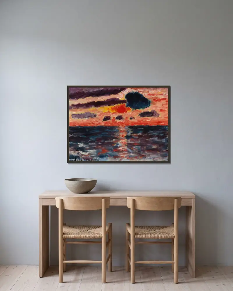 Sonnenuntergang, Borkum av Alexej von Jawlensky inramad på en vägg