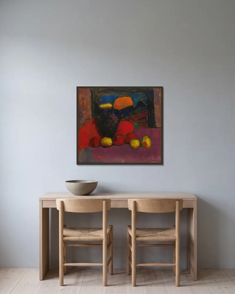 Stillleben, 1910 von Alexej von Jawlensky gerahmt an einer Wand