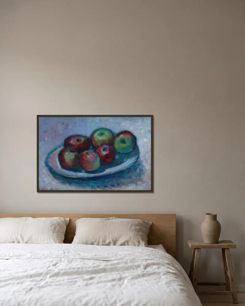 Talíř s jablky (Zátiší s jablky), Alexej von Jawlensky v rámu na stěně