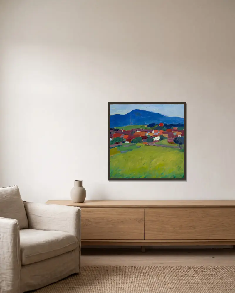The Village Of Murnau av Alexej von Jawlensky inramad på en vägg