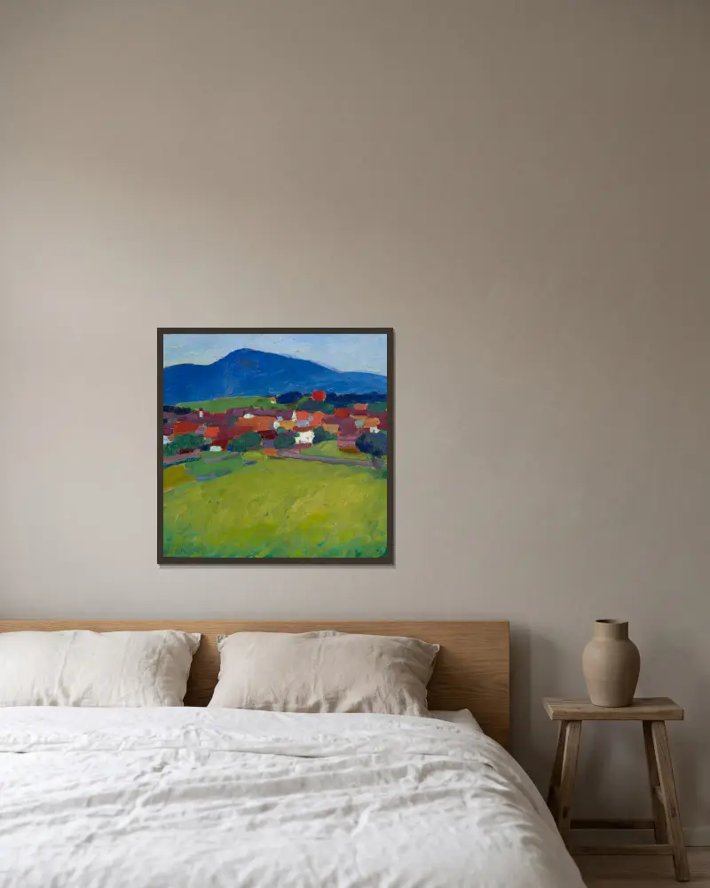The Village Of Murnau av Alexej von Jawlensky inramad på en vägg