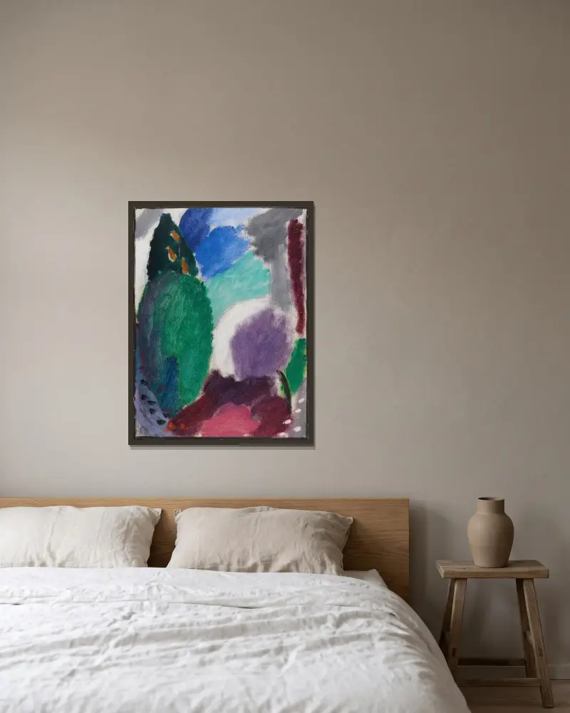 Variation Kühler Frühling av Alexej von Jawlensky inramad på en vägg