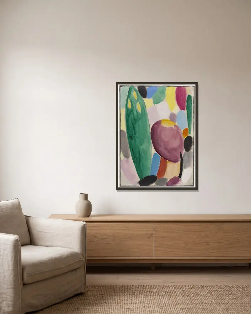 Variation (Bäume), 1919 von Alexej von Jawlensky gerahmt an einer Wand