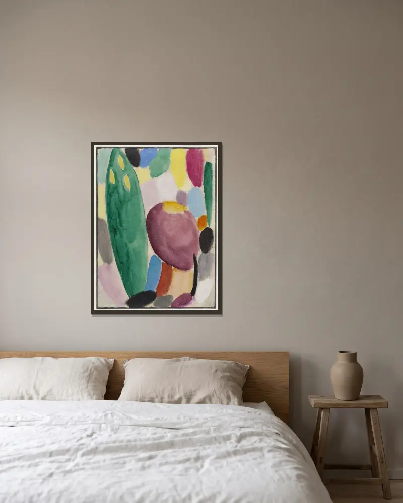 Variation (Bäume), 1919 von Alexej von Jawlensky gerahmt an einer Wand