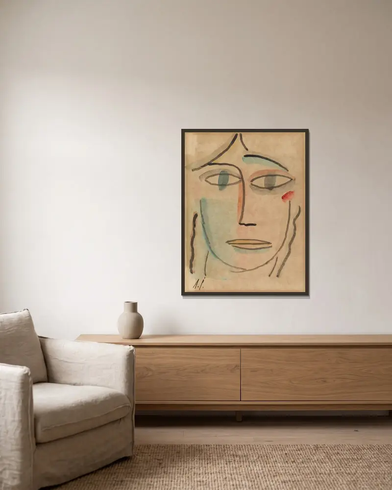 Głowa kobieca z otwartymi oczami, Alexej von Jawlensky w ramie na ścianie