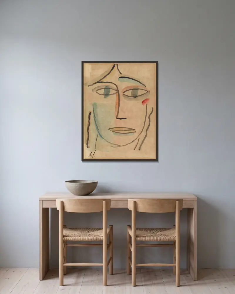 Głowa kobieca z otwartymi oczami, Alexej von Jawlensky w ramie na ścianie