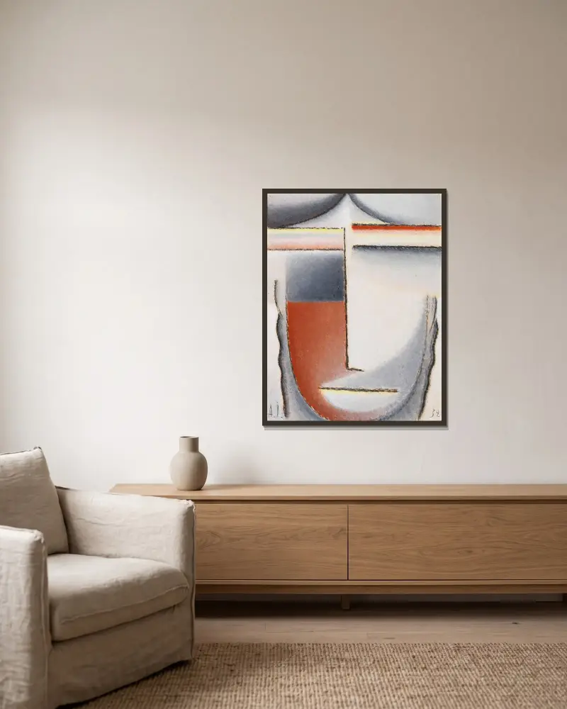Winterstimmung (Abstrakter Kopf) von Alexej von Jawlensky gerahmt an einer Wand