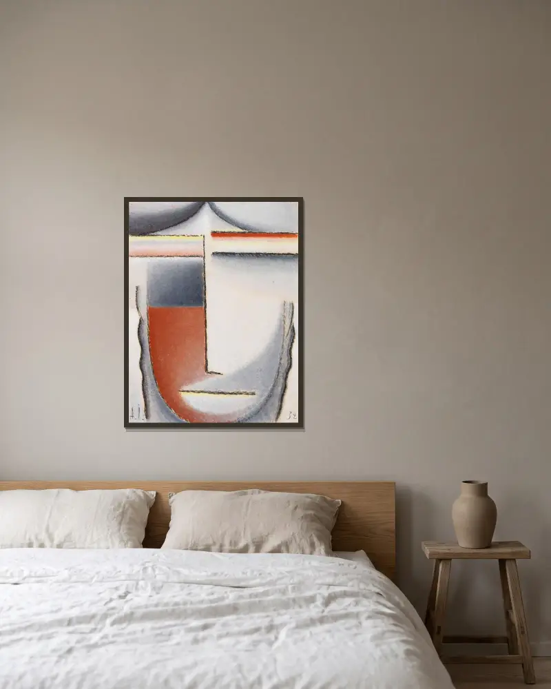 Winterstimmung (Abstrakter Kopf) von Alexej von Jawlensky gerahmt an einer Wand