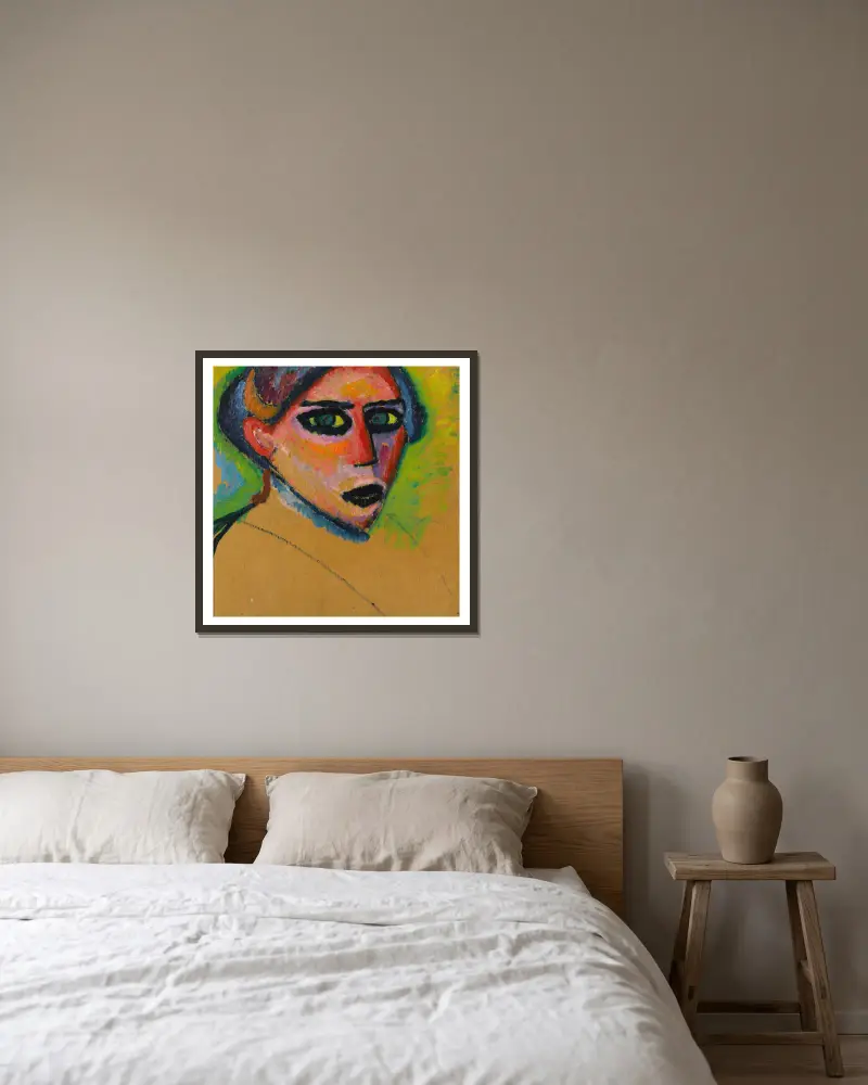 Woman’s face av Alexej von Jawlensky inramad på en vägg