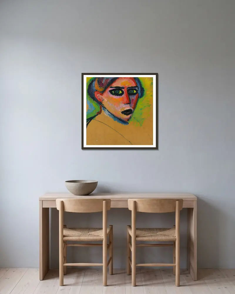 Woman’s face av Alexej von Jawlensky inramad på en vägg