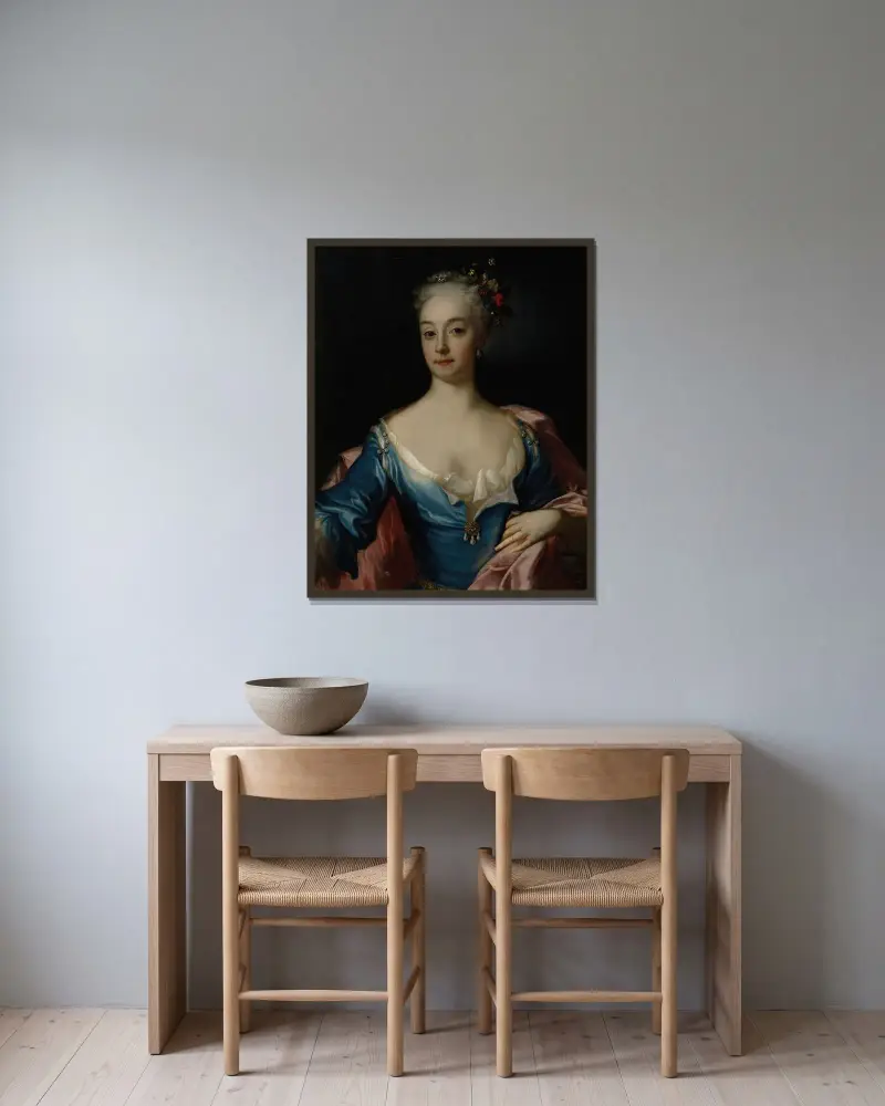 Anna Dorothea Amiga av David von Krafft inramad på en vägg