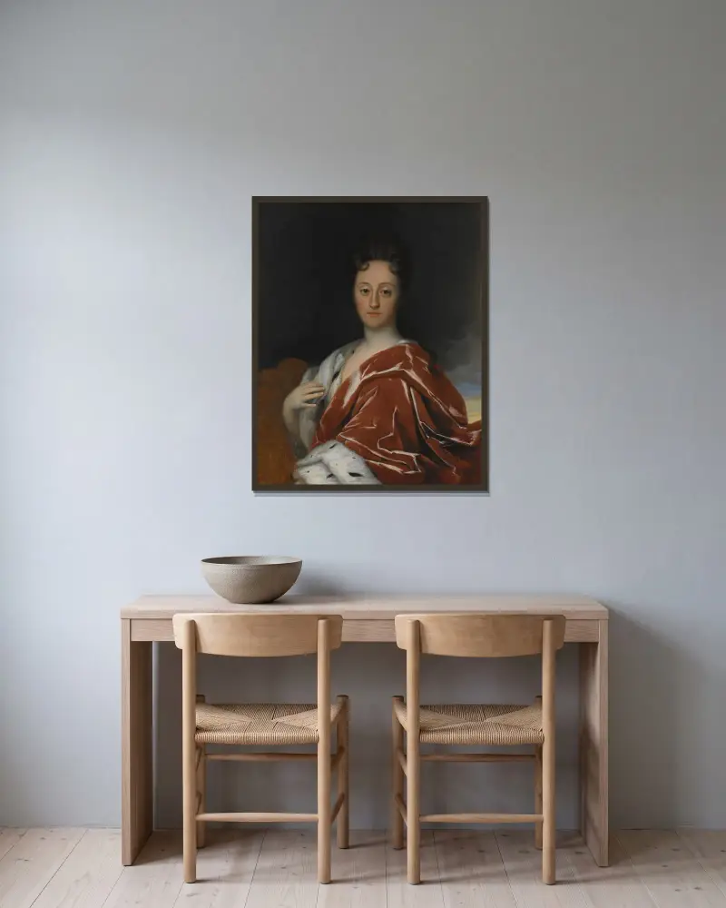 Ulrika Eleonora den yngre, 1688-1741, Sveriges drottning av David von Krafft inramad på en vägg