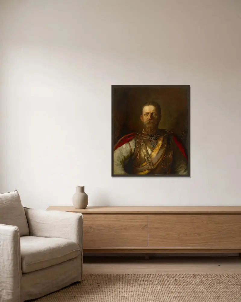 Kronprins Fredrik Vilhelm, senare Fredrik III, tysk kejsare och kung av Preussen av Franz von Lenbach inramad på en vägg