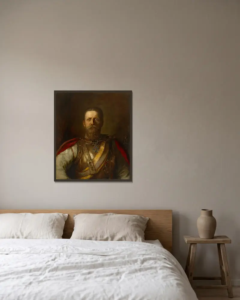 Kronprins Fredrik Vilhelm, senare Fredrik III, tysk kejsare och kung av Preussen av Franz von Lenbach inramad på en vägg