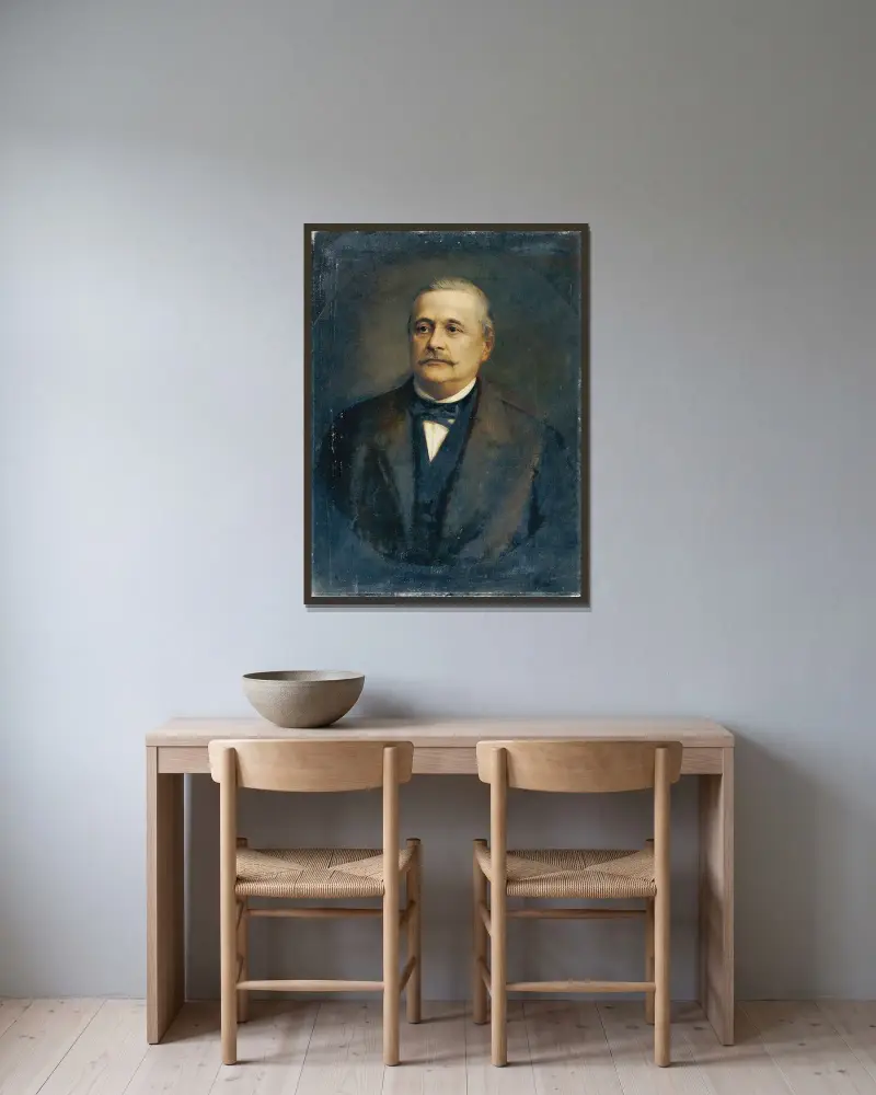 Riksrådet och riksdagsledamoten Isaak Rubinstein av Franz von Lenbach inramad på en vägg