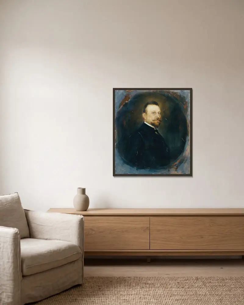 Riksdagsledamoten Dr. Joseph Maria Baernreither av Franz von Lenbach inramad på en vägg