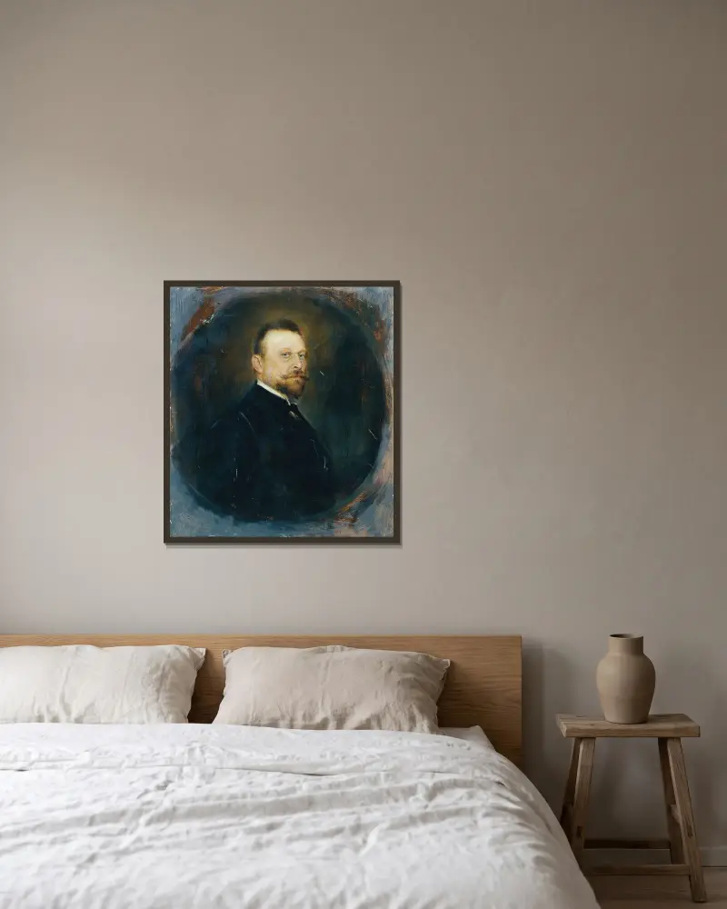 Riksdagsledamoten Dr. Joseph Maria Baernreither av Franz von Lenbach inramad på en vägg