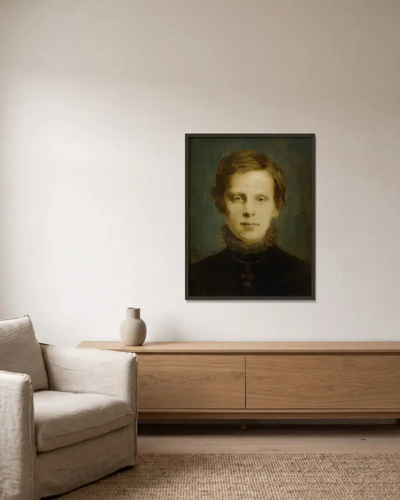 Kronprins Rudolf av Österrike-Ungern (1858–1889) av Franz von Lenbach inramad på en vägg