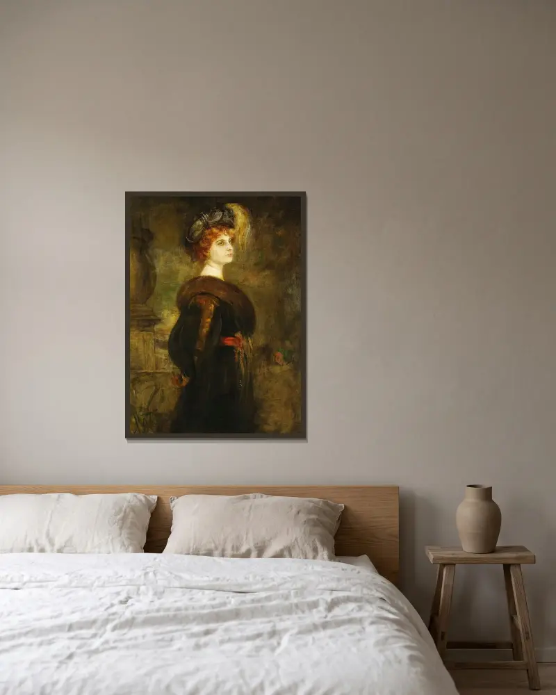 Lily Merk av Franz von Lenbach inramad på en vägg